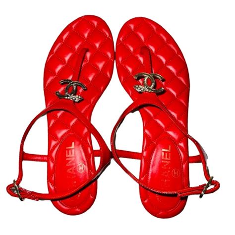 chanel thong sandal size 6|chanel sandals official site.